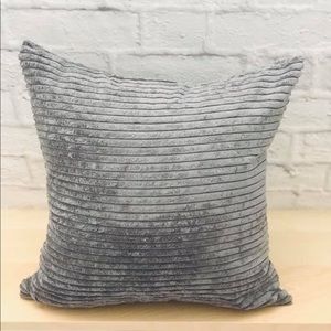 Grey Corduroy Striped Decor Pillow Covers